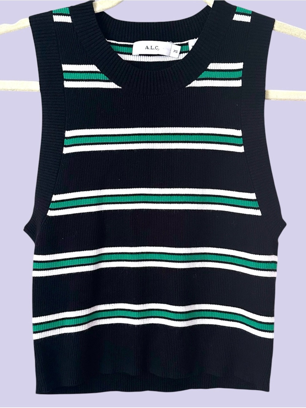 ALC archer striped sleeveless crop top